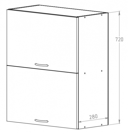 Шкаф 600 с 2 дв. (открывание вверх)