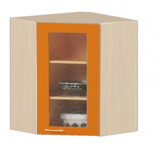 Шкаф угловой 580 (стекло) Оранж
